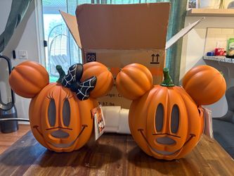 Disney Mickey and Minnie Mouse Halloween pumpkins viral Home Depot