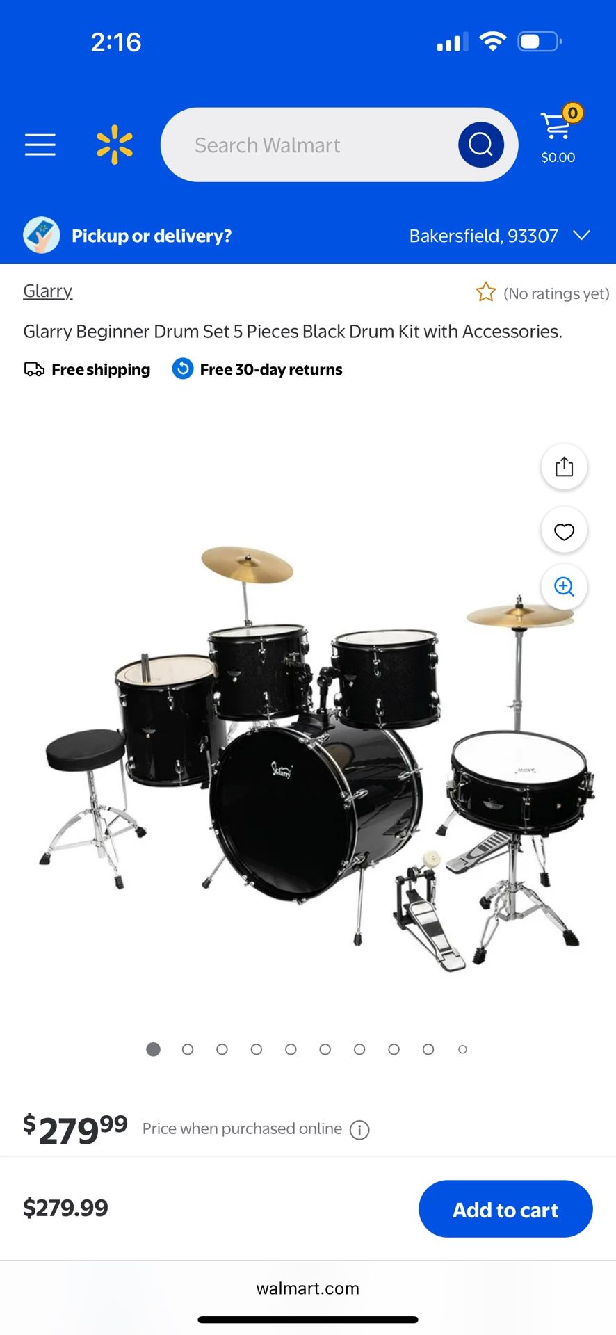 Glarry Drum Set