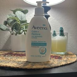 Aveeno Calm + Restore Fragrance Free Sensitive Skin Body Lotion, 12 oz