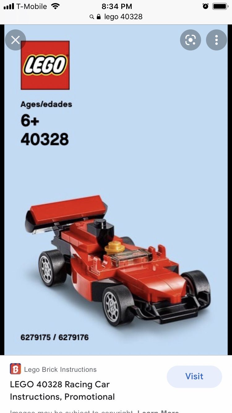 NEW LEGO Blocks Red Sports Racing Car Race Build Up Toy