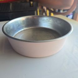 Light Pink Metal dog bowl