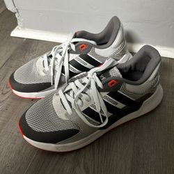 Adidas Run 90S Gray Solar Red Sneakers Size 8