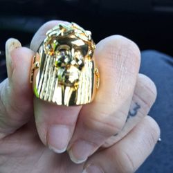 Gold Jesus Ring 