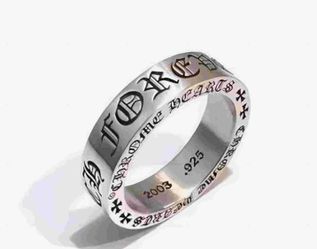 Chrome Hearts Imitation 💍 Ring 925 Sterling Silver Gold  Size 6