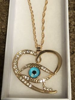 Women’s 14 kt gold plated evil eye necklace no refunds