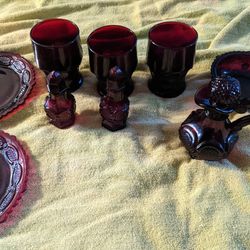 Vintage Avon Red Glassware