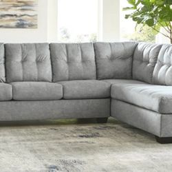 Benchcraft Falkirk 2-Piece Steel Right-Arm Facing Sofa Sectional and Chaise