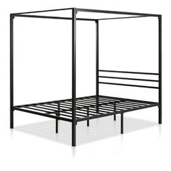 Metal Framed Canopy Four Poster Platform Bed Frame