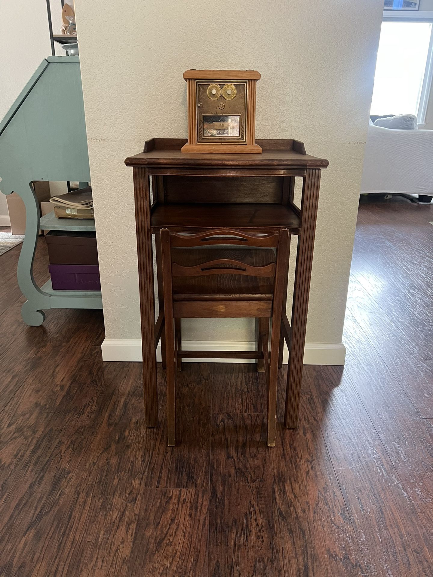 Small Antique Writing Desk With Chair 