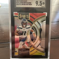 2023 Panini Select Premium Jaxon Smith-Njigba #174 Red& Yellow Prizm DieCut (RC)