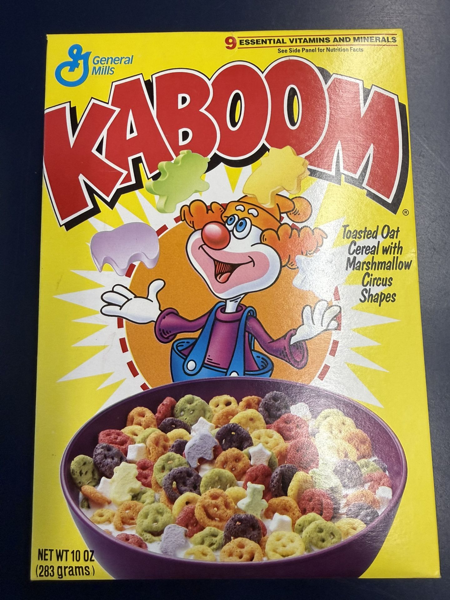 🎪 Vintage Kaboom Cereal Box – Unopened! | General Mills | 1996 Clown Mascot | Final-Run Packaging