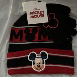 Disney, Mickey Mouse, Kids, Beanie And Gloves