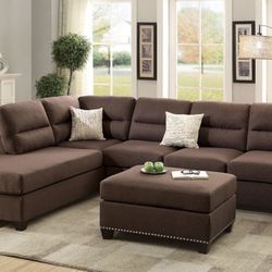 Sectional Sofa Set With Ottoman 