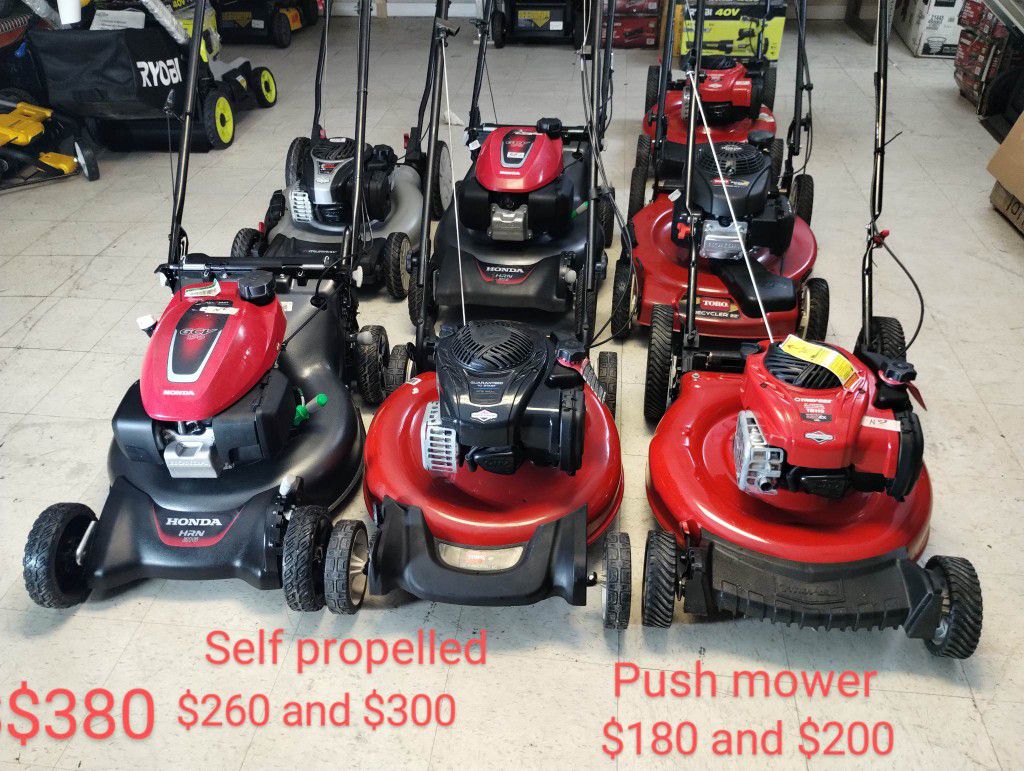 Push Mower $180 And $200              SELF POPELLED $260 And 300