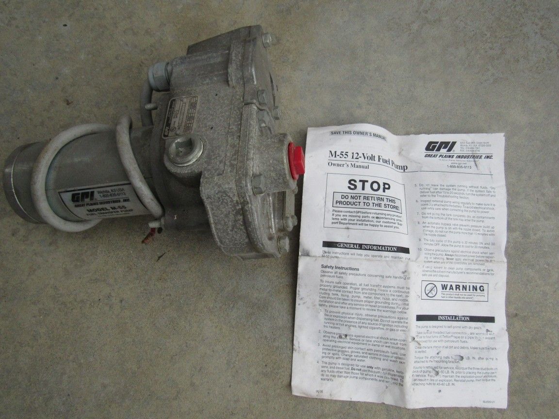 RV GPI M-55 12 Volt Toy Hauler Fuel Pump