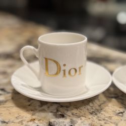 Christian Dior porcelain coffee cup and saucer set