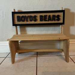 BOYDS BEARS Wooden Plush/ Doll Bench. New w/ Tag. Approx. 20x18x9.