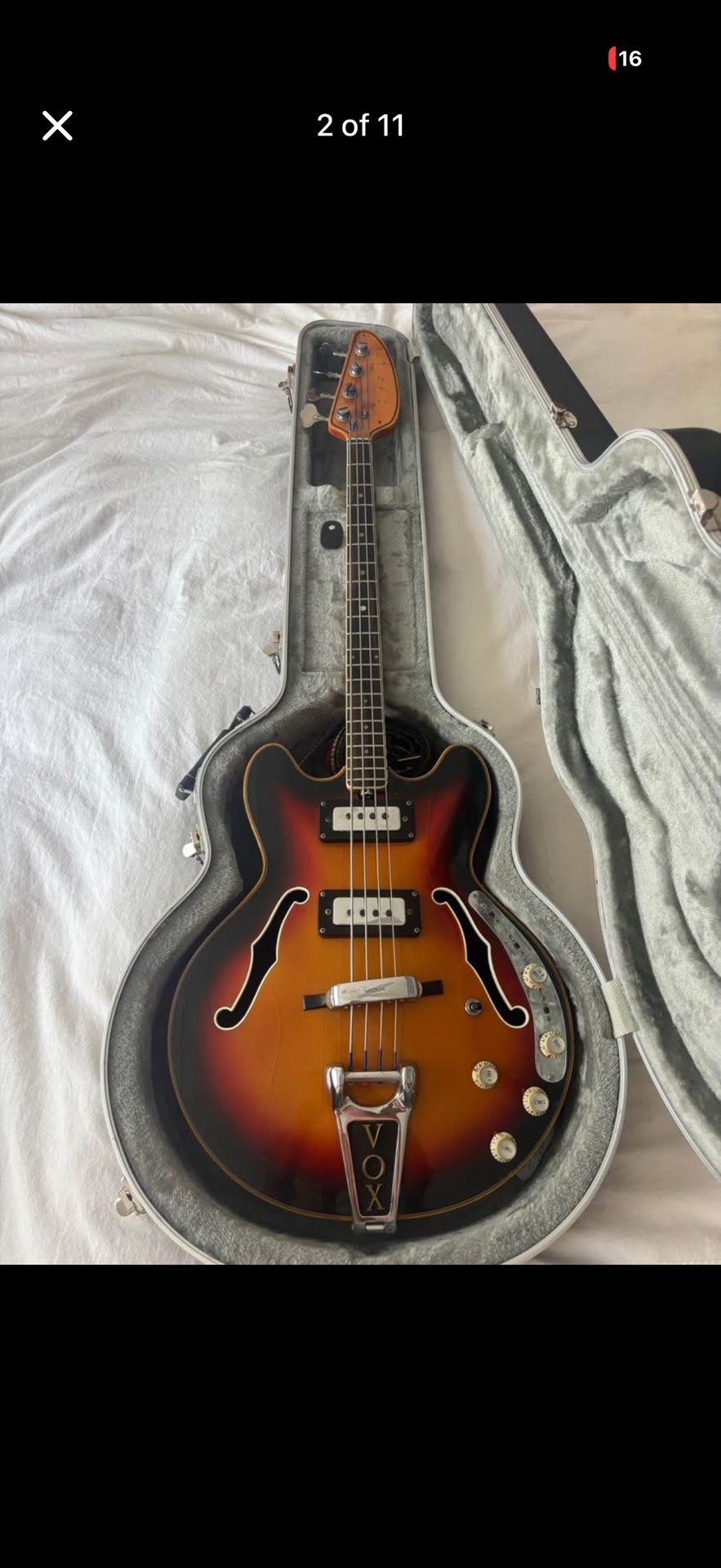 1967 Vox Sidewinder Bass Guitar, Rare and Professionally Restored