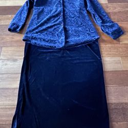 Velvet Top And Skirt 