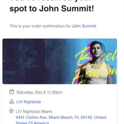 John Summit LIV December 6th