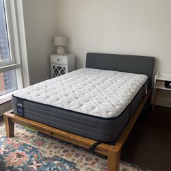 Thuma Full Bed Frame Grey Pillow Headboard
