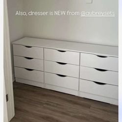 White 9 Drawer Dresser Custom Cut 