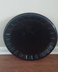 Three Onyx Round Plastic Party Platters