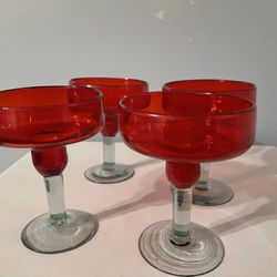 Hand Blown Margarita Glasses