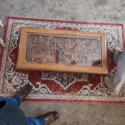Vintage Asian Style Handcarved Wooden Coffee Table
