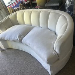 Suede White Couch 
