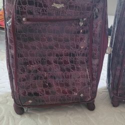 2-Piece Burgundy Spinner Luggage Set – Excellent Condition