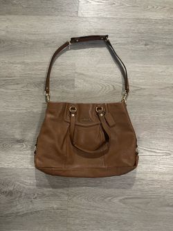 Vintage Coach Womens Ashley Gold/Brown Leather Satchel Purse