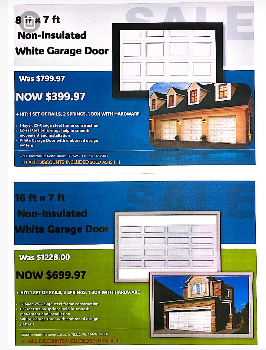 Garage Doors 8X7 And 16X7