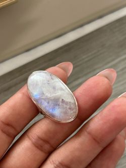 New Moonstone ring size 6.5 set on Sterling silver