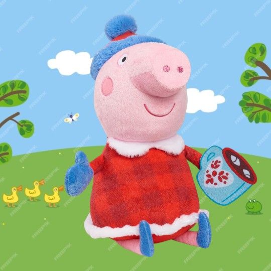 Peppa Pig Large Holiday Plush Stuffed Animal 15", New