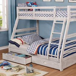 Bunk bed full-twin with 2 drawers.       Litera full -twin con 2 cajones colchones incluidos