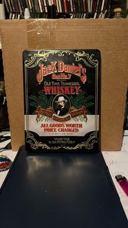VTG Jack Daniels collectible tin lid with ephemera