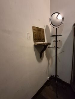 Vintage  Style ,tall standing shaving  mirror with  a  tray shelf