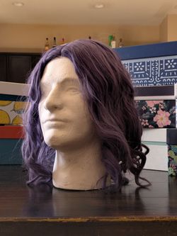 Short pastel purple curly bob wig