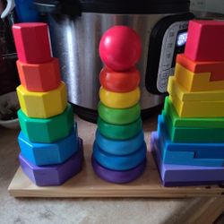 Melissa+Doug Geometrical Stacker   And Vehicle Puzzle