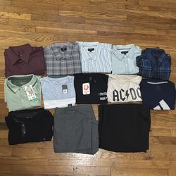 Men’s L-XL-XXL Clothing Bundle (13 Pieces) – Calvin Klein, Guess, Adidas – Some New w/ Tags