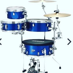 Tama Cocktail Jam CJB46 4- piece shell pack with snare drum-blue (Cymbals Are Optional Look to Description)
