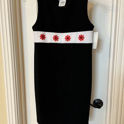 83-RTT New With Tags Bonnie Jean Teen dress Size 12 Black, White & Red