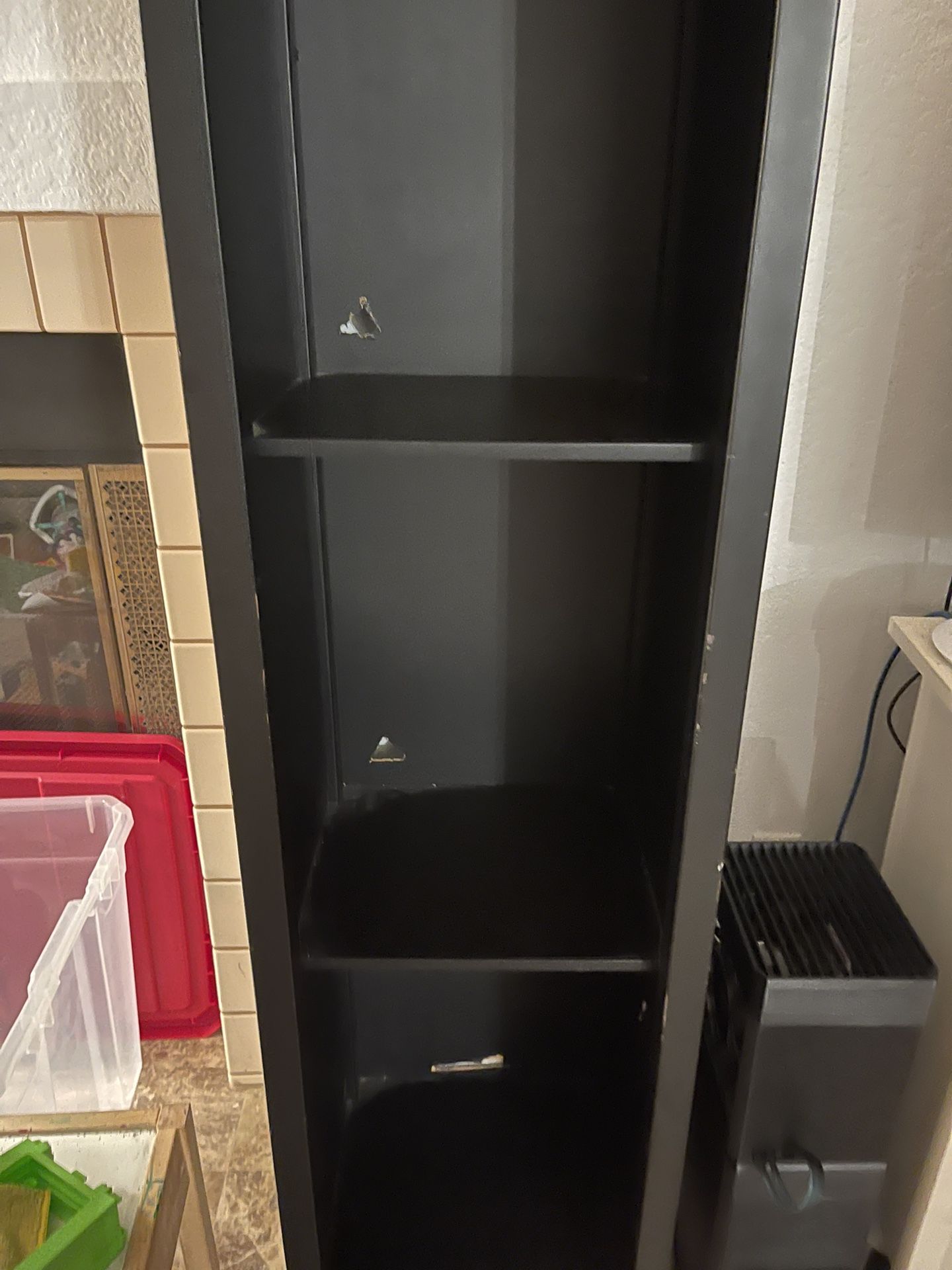 black small book shelf