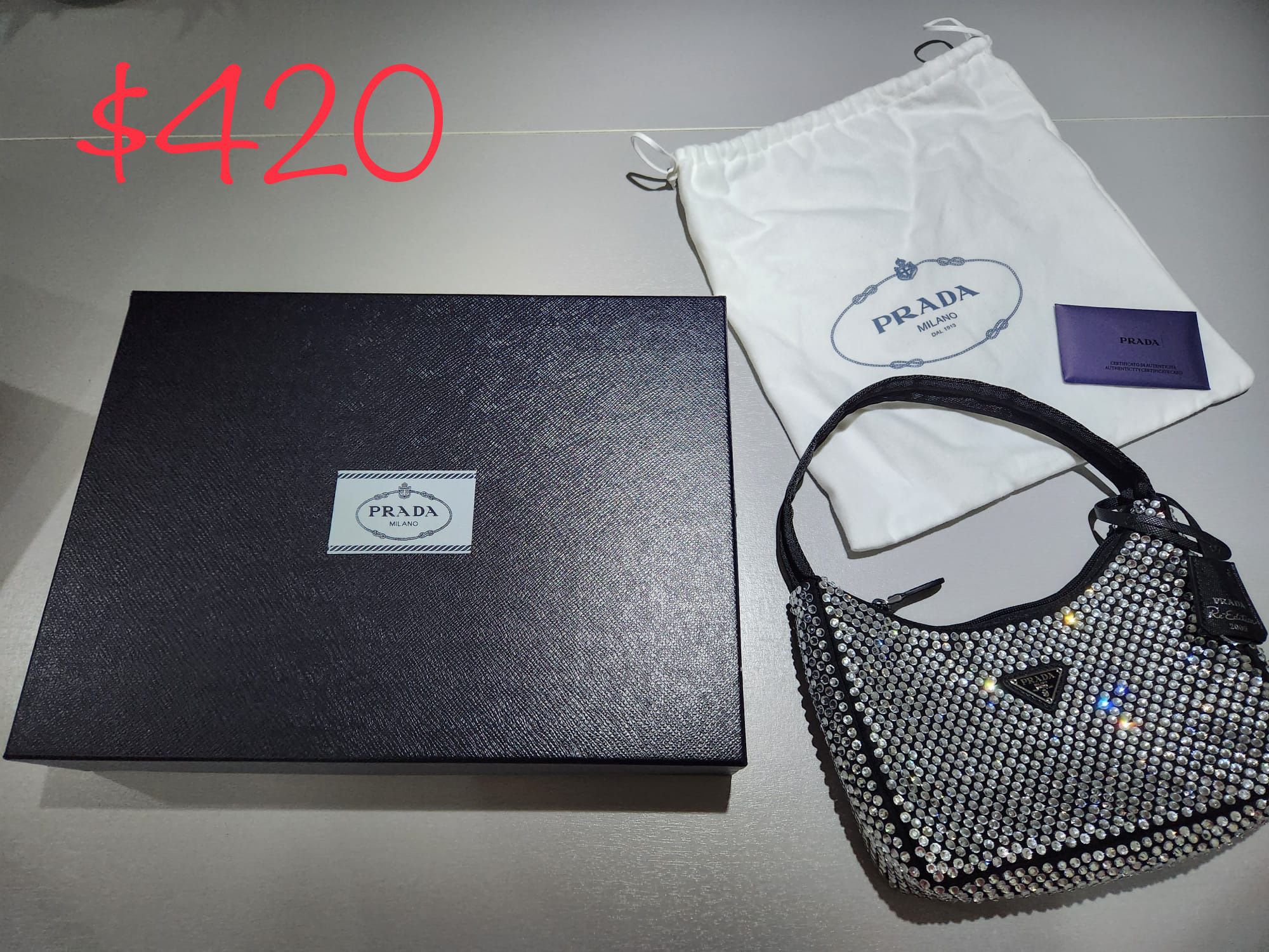 Sell Prada Crystal Nylon Re-Edition 2000 Bag - Black