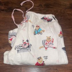 PJ PANTS “why use glass? Cats Lovers . Size Small 