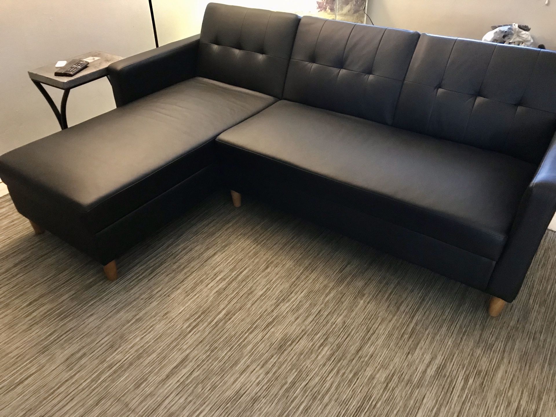 Black Sectional Couch/Sleeper Sofa