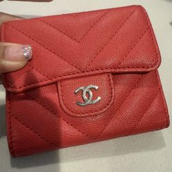 Chanel chevron caviar small wallet