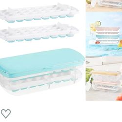 Press Type Ice Cube Maker, 2023 New Stackable Ice Cube Tray with