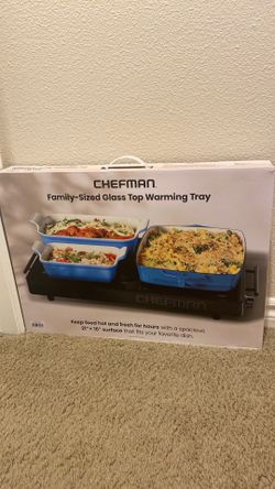 CHEFMAN Family-Sized Glass Top Warming Tray